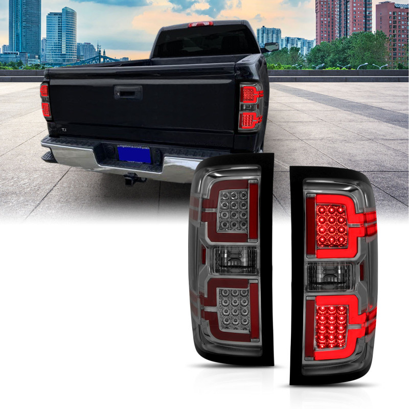 ANZO  L.E.D TAIL LIGHTS SMOKE LENS for 14-18 Silverado