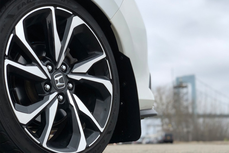 Rally Armor UR Black Mud Flaps w/ Blue Logo for 16-19 Civic SI