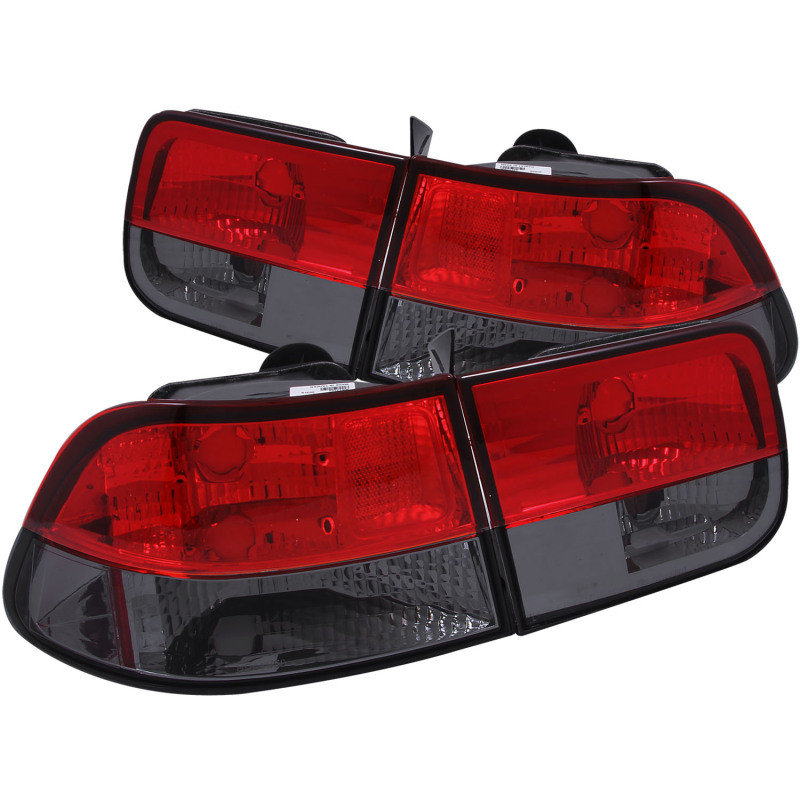ANZO TAIL LIGHTS RED/SMOKE 2PC for 96-00 HONDA CIVIC Coupe