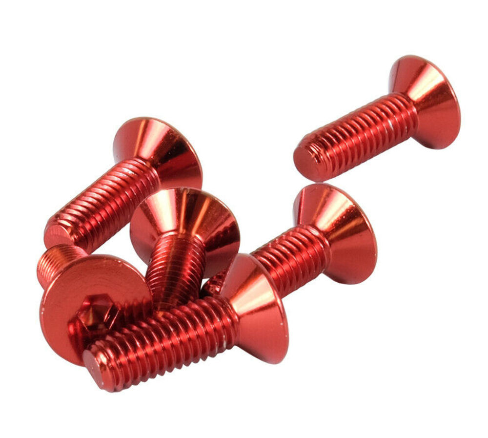 NRG Red Steering Wheel Srew Upgrade Kit (Conical) - SWS-100RD