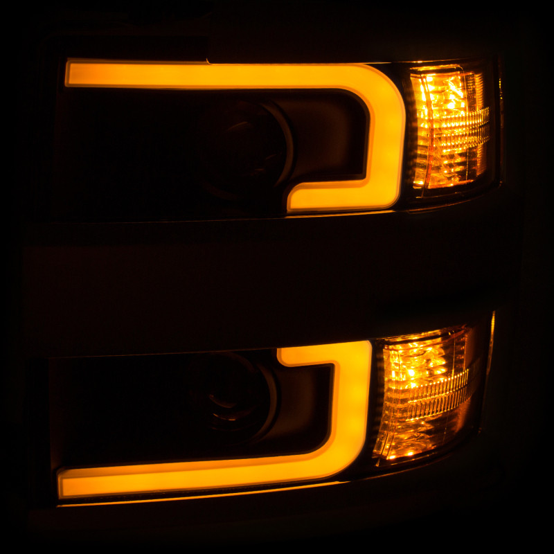 ANZO PROJECTOR SWITCHBACK HEADLIGHT BLACK W/ AMBER for 15-19 Silverado 2500HD