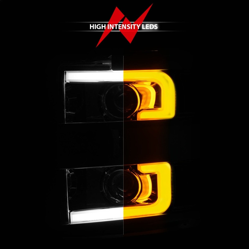 ANZO PROJECTOR SWITCHBACK HEADLIGHT CHROME W/ AMBER for 15-19 Silverado 2500HD