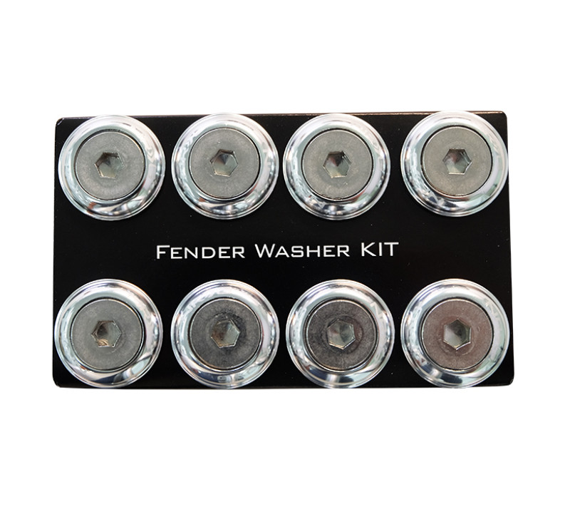 NRG Fender Washer Kit, Set of 8, Silver with Color Matched, Rivets for Plastic