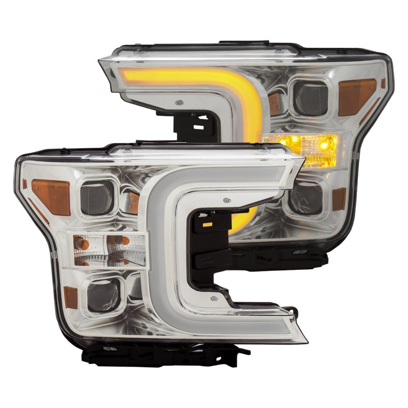ANZO PROJECTOR SWITCHBACK Headlight CHROME AMBER for 18-19 Ford F150