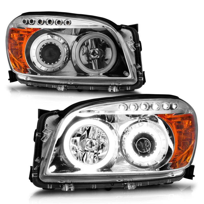 ANZO PROJECTOR HEADLIGHTS CHROME CLEAR for 06-08 Toyota Rav4