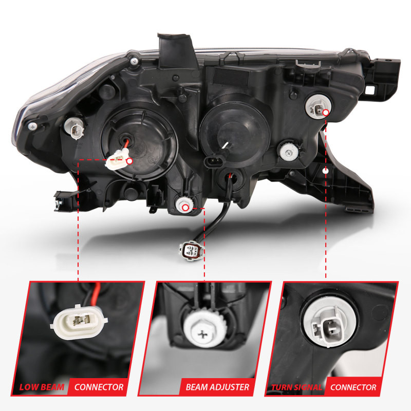 ANZO PROJECTOR SWITCHBACK Headlight BLACK AMBER LED DRL for 16-18 Tacoma