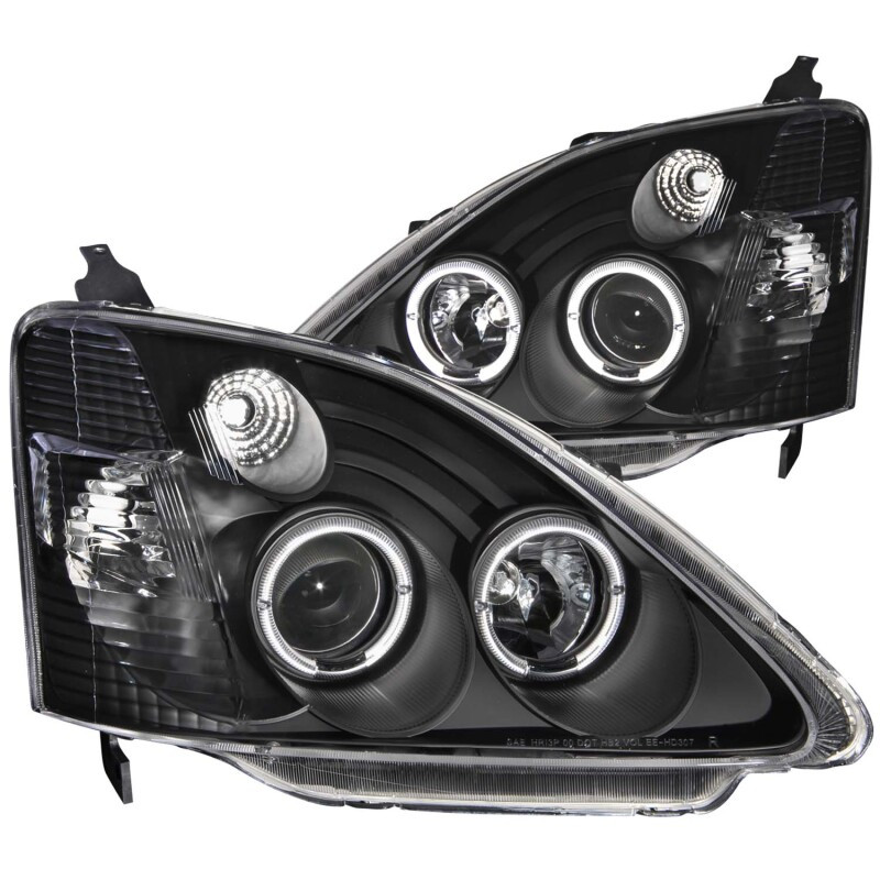 ANZO PROJECTOR HEADLIGHTS BLACK w/ HALO for 02-03 Civic Hatch 3Dr