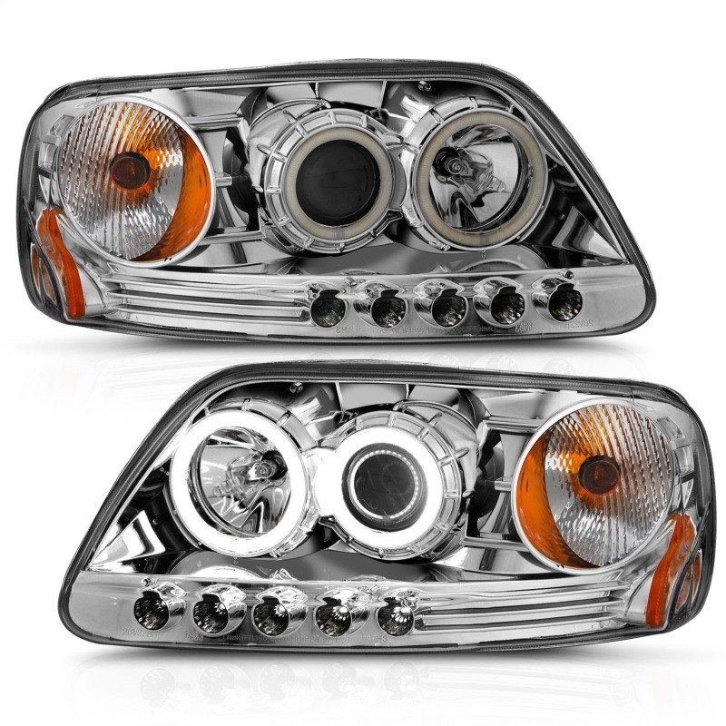 ANZO PROJECTOR HEADLIGHTS CHROME w/ HALO & LED (CCFL) for 97-03 F150