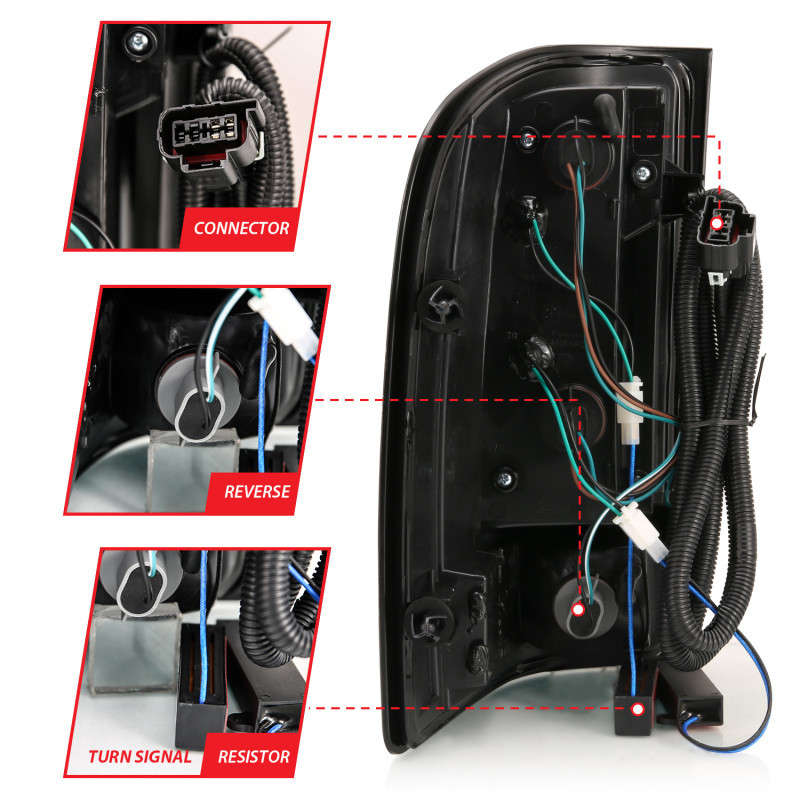 ANZO LED Taillights Chrome for 2007-2013 Chevrolet Silverado 1500