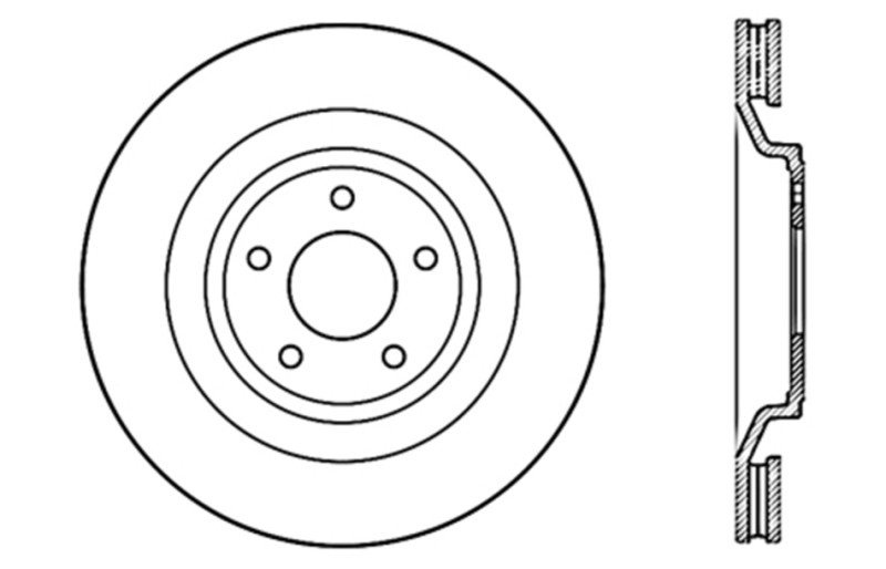 StopTech Slotted & Drilled Sport Front Brake Rotors for 13-14 Chrysler 200