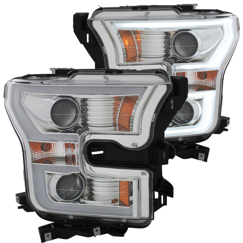 ANZO PROJECTOR PLANK STYLE H.L. CHROME CLEAR AMBER for 15-17 F150