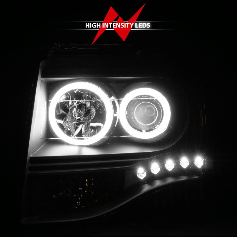 ANZO PROJECTOR HEADLIGHTS BLACK CLEAR for 07-13 Ford Expedition
