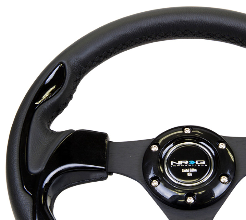 NRG New Age Sport Steering Wheel 320mm Black Leather w/ Black Inserts