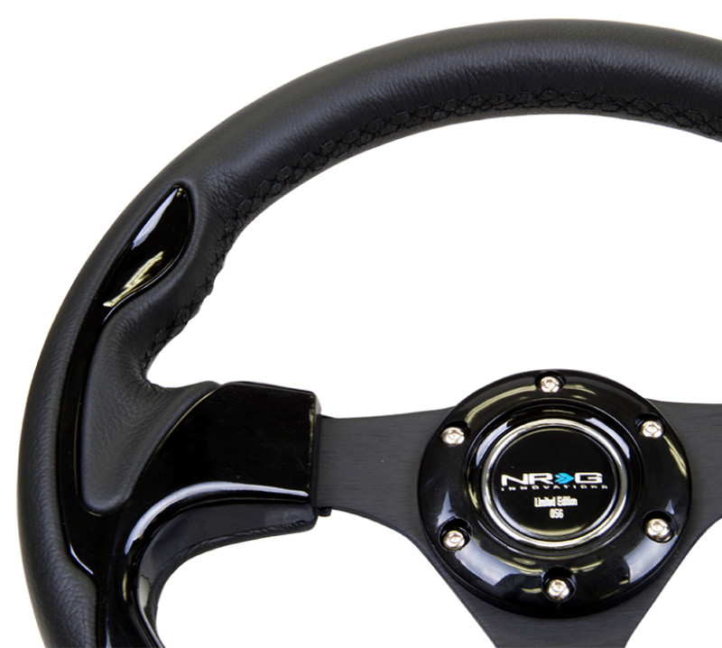 NRG New Age Sport Steering Wheel 320mm Black Leather w/ Black Inserts