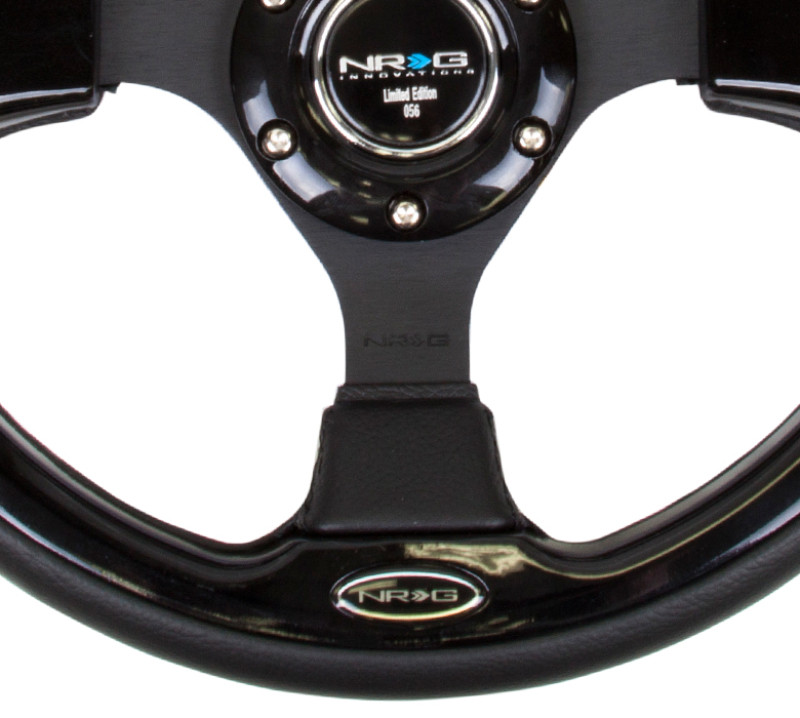 NRG New Age Sport Steering Wheel 320mm Black Leather w/ Black Inserts