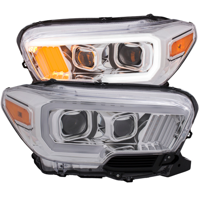 ANZO PROJECTOR HEADLIGHT CHROME w/ AMBER for 16-18 Tacoma