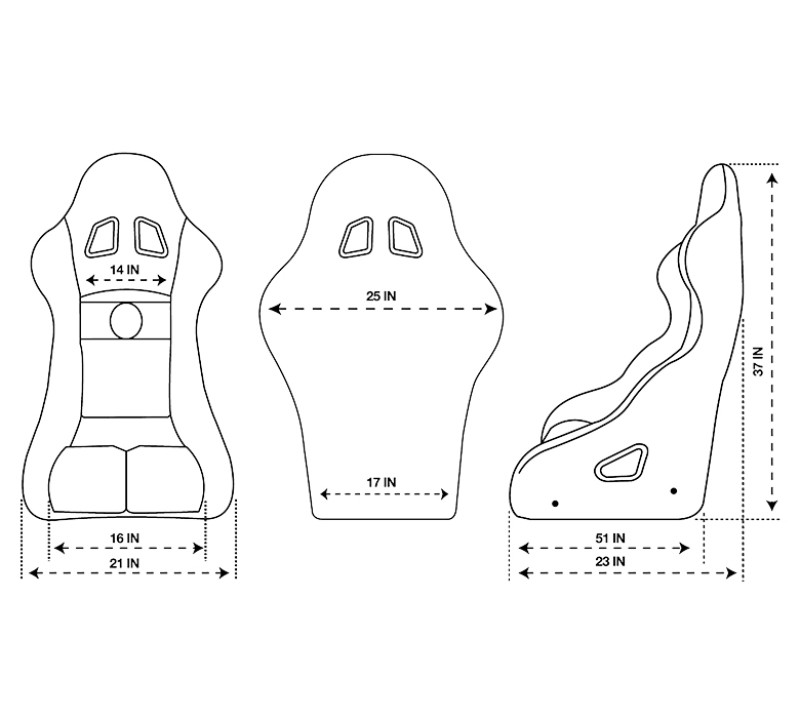 NRG FIA Competition Fabric Racing Seat (Large) - FRP-RS500