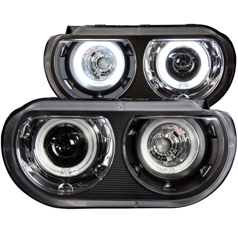 ANZO PROJECTOR HEADLIGHTS DUAL HALO BLACK for 08-14 Challenger