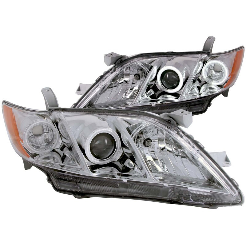 ANZO PROJECTOR HEADLIGHTS CHROME w/ HALO for 07-09 Toyota Camry