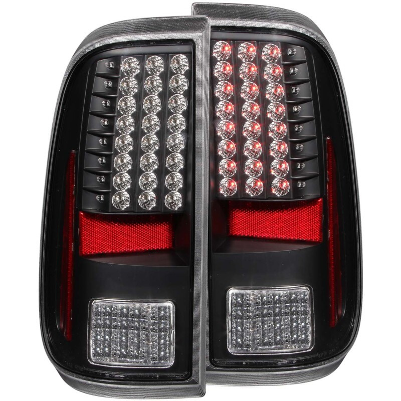 ANZO L.E.D TAIL LIGHTS BLACK for 08-16 Ford F250 Super Duty