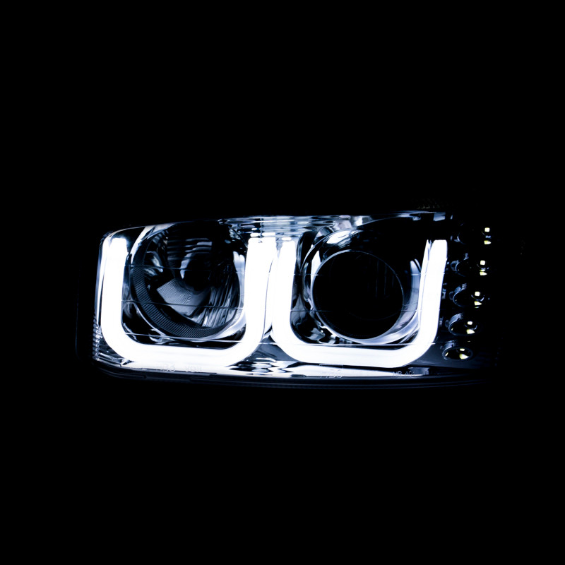 ANZO PROJECTOR HEADLIGHTS U-BAR CHROME CLEAR for 99-06 Sierra