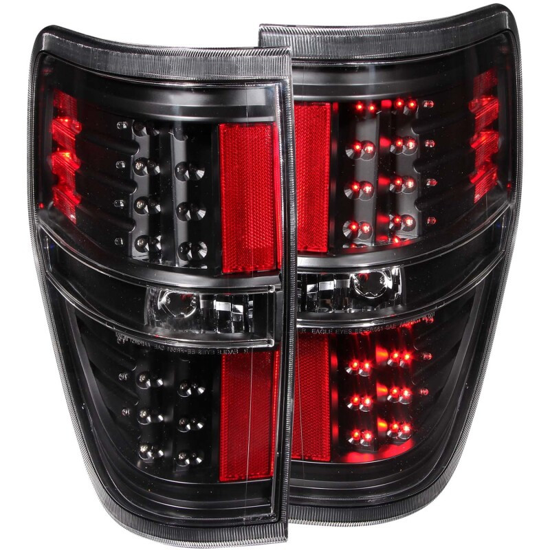 ANZO L.E.D TAIL LIGHTS BLACK for 09-14 Ford F150 - 311145