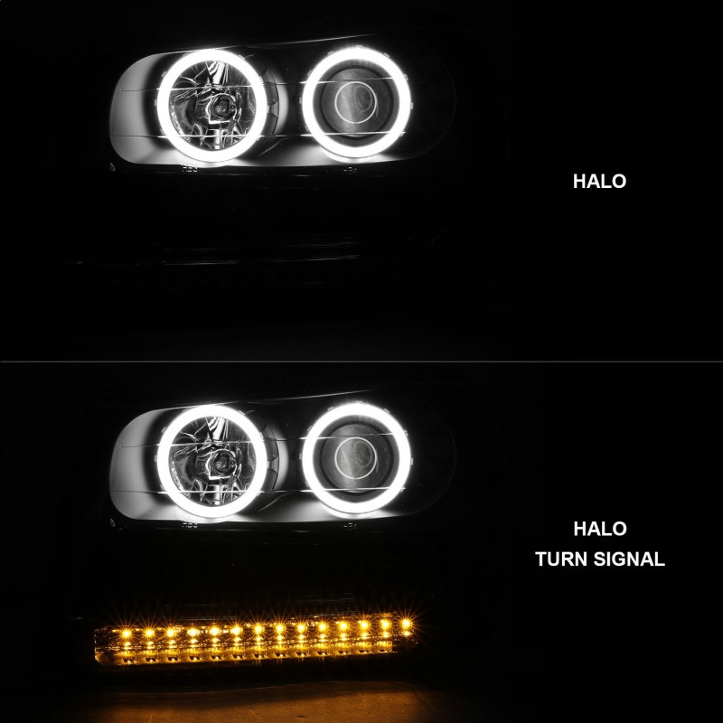 ANZO PROJECTOR HEADLIGHTS BLACK w/ HALO (CCFL) for 02-09 Trailblazer