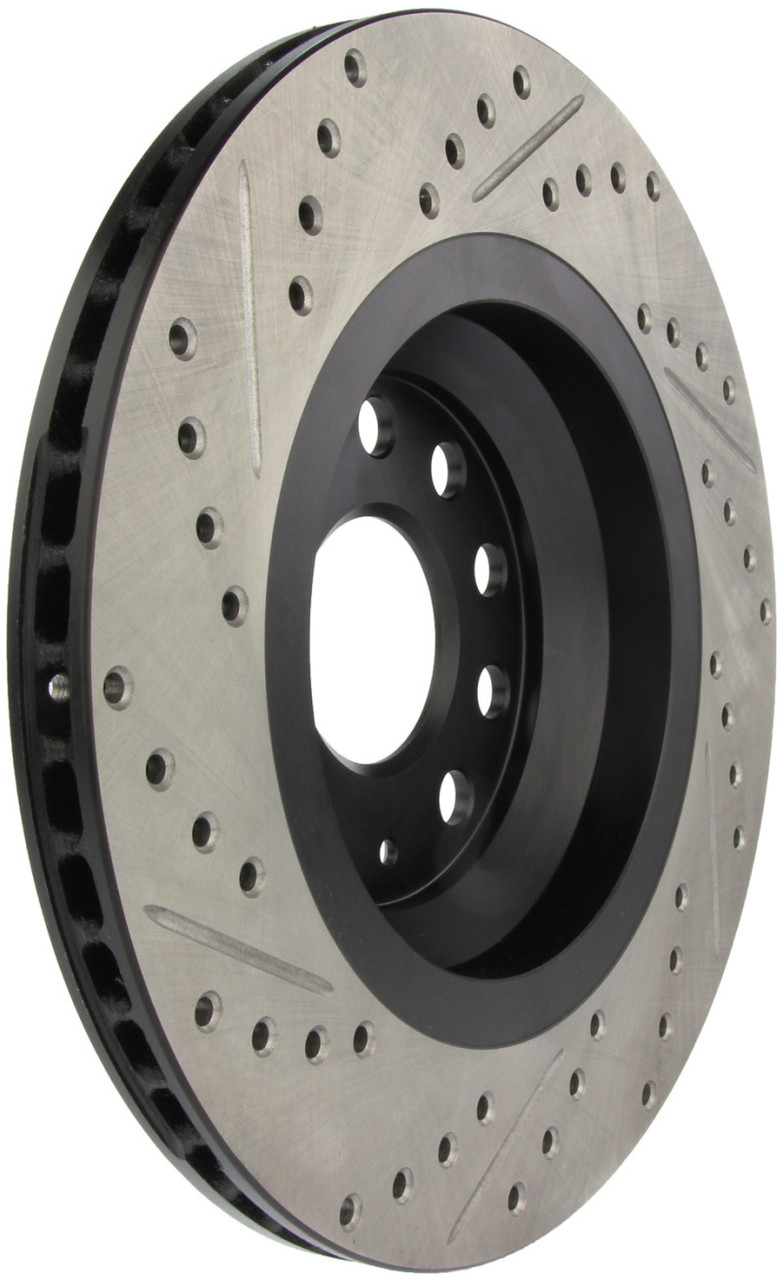 StopTech Slotted & Drilled Rear Brake Rotors for 17-19 Audi RS3