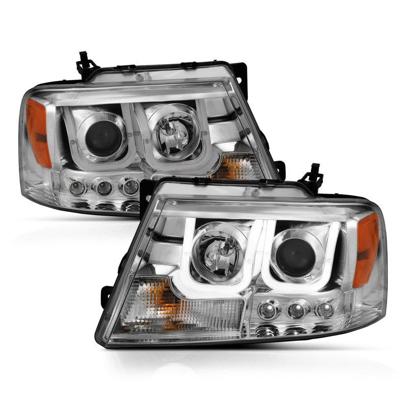 ANZO PROJECTOR HEADLIGHTS U-BAR CHROME CLEAR for 04-08 Ford F150 - 111287