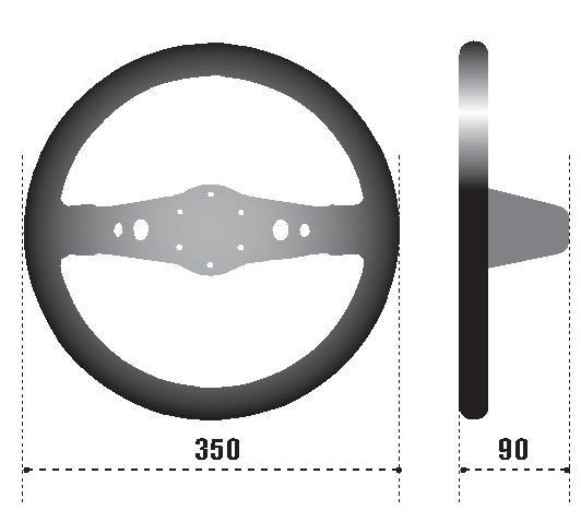 Sparco Competition R215 350mm Suede 2 Spoke Steering Wheel w/ Yellow Stripe
