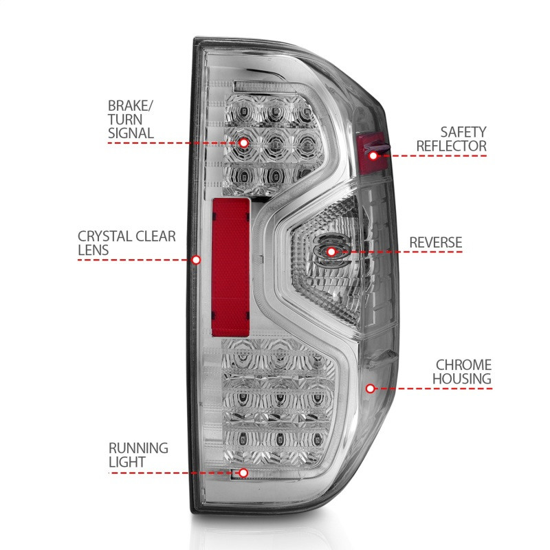 ANZO L.E.D TAIL LIGHTS SMOKE for 14-19 Toyota Tundra - 311234