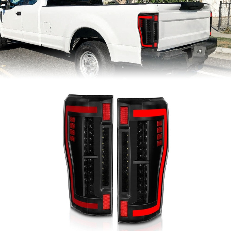 ANZO L.E.D TAIL LIGHTS BLACK for 17-18 Ford F250 F350 Super Duty