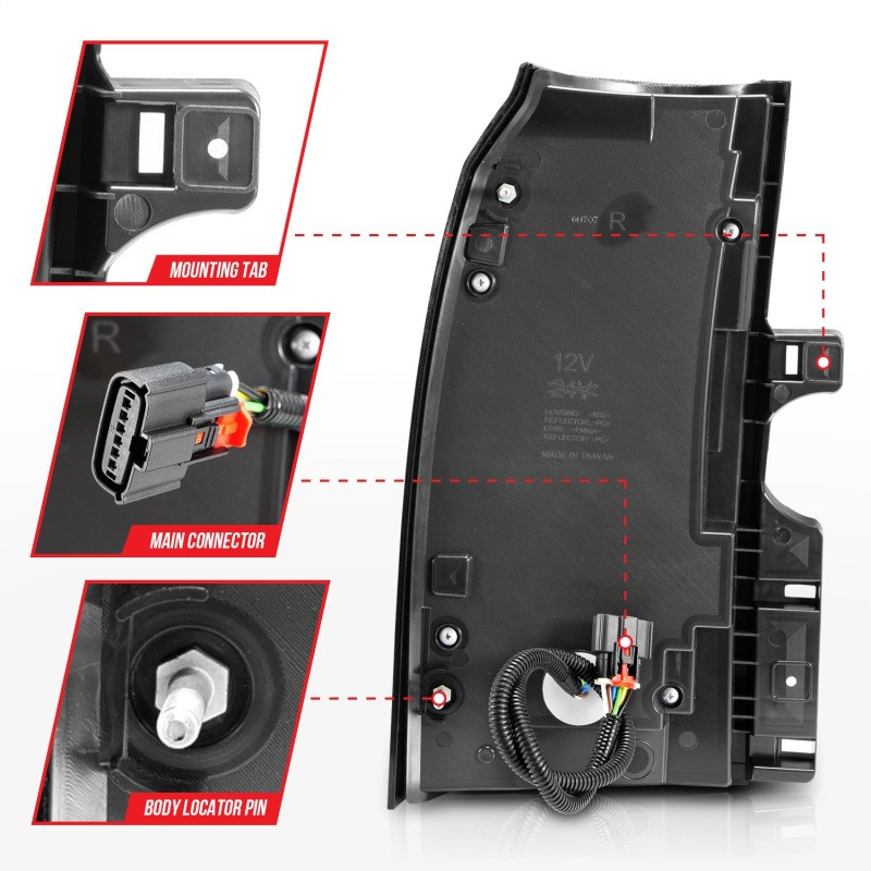 ANZO L.E.D TAIL LIGHTS BLACK for 15-19 GMC YUKON / XL / DENALI