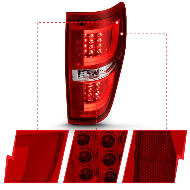 ANZO L.E.D Tail Light G2 RED/CLEAR for 09-14 Ford F150 - 311260