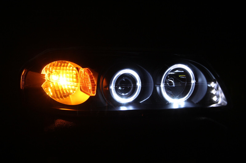 ANZO PROJECTOR HEADLIGHTS BLACK w/ HALO & LED for 00-05 Impala