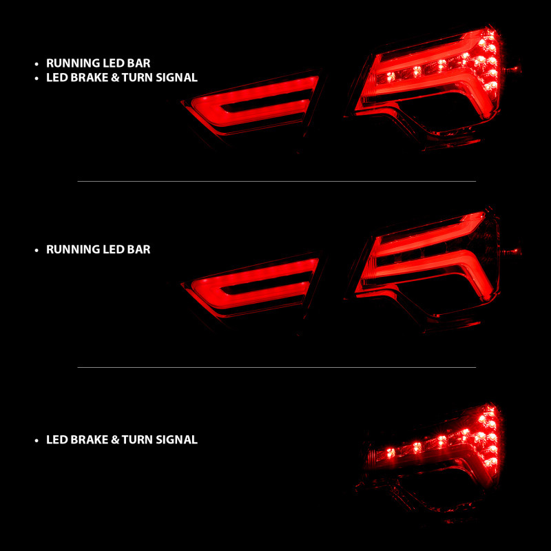 ANZO L.E.D TAILLIGHT RED/CLEAR for 14-18 Chevy Impala