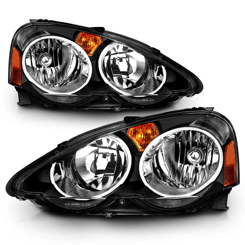 ANZO CRYSTAL HEADLIGHTS BLACK for 02-04 Acura RSX - 121209