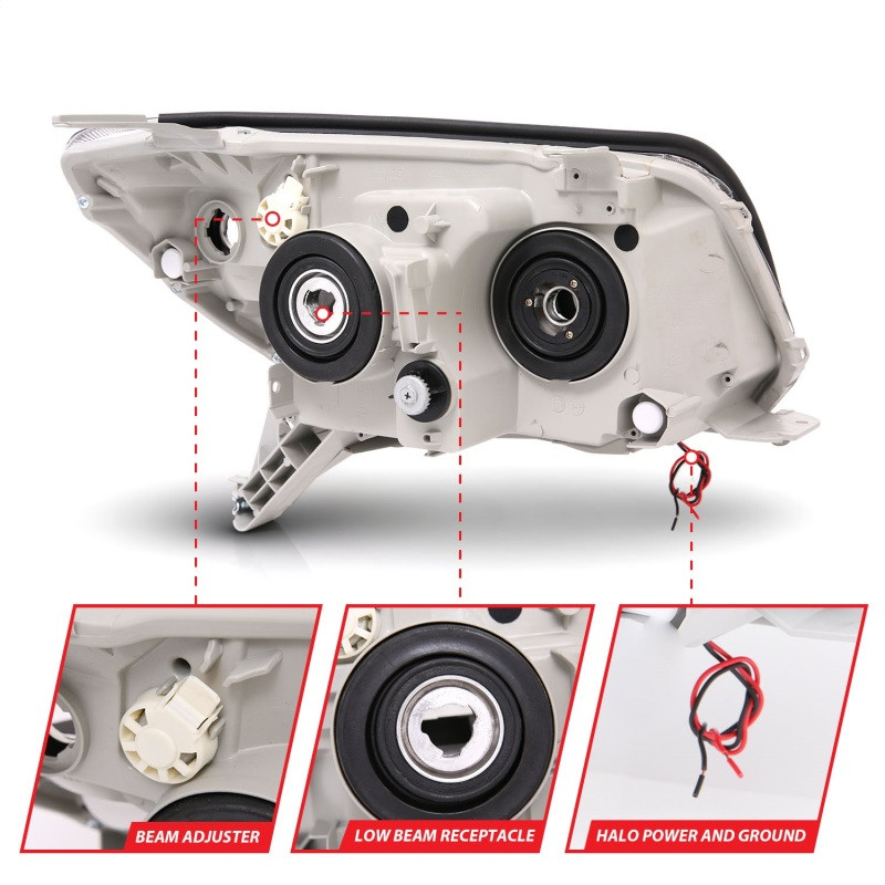 ANZO PROJECTOR HEADLIGHTS BLACK w/ HALO (CCFL) for 06-09 4Runner
