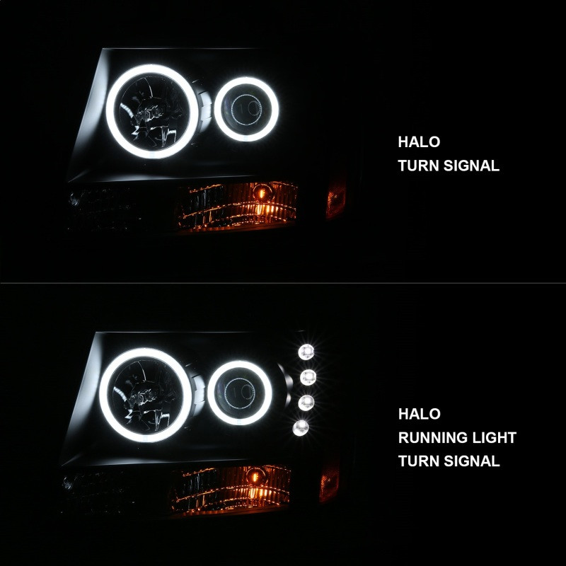 ANZO PROJECTOR HEADLIGHTS BLACK w/ HALO (SMD LED) for 07-13 Tahoe / Suburban