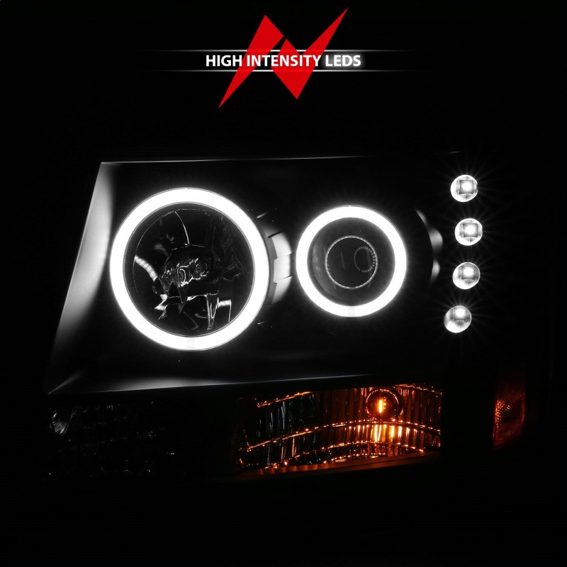 ANZO PROJECTOR HEADLIGHTS BLACK w/ HALO (SMD LED) for 07-13 Tahoe / Suburban