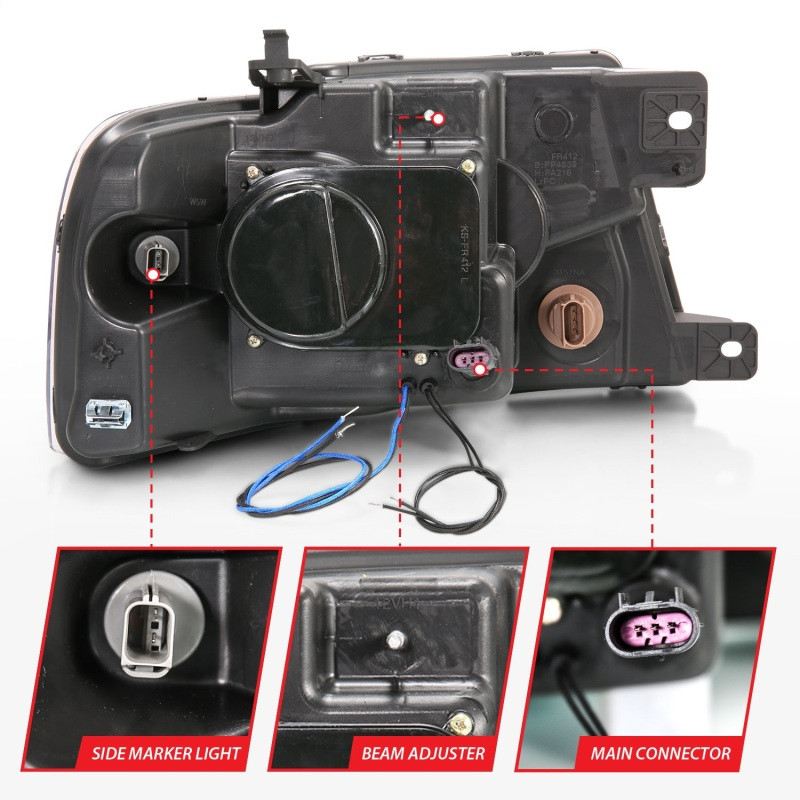 ANZO PROJECTOR HEADLIGHTS 2 HALOS LED for 04-08 Ford F150