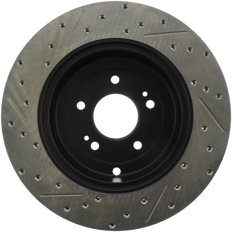 StopTech Slotted & Drilled Rear Brake Rotors for 2010 Genesis Coupe w/ Brembo