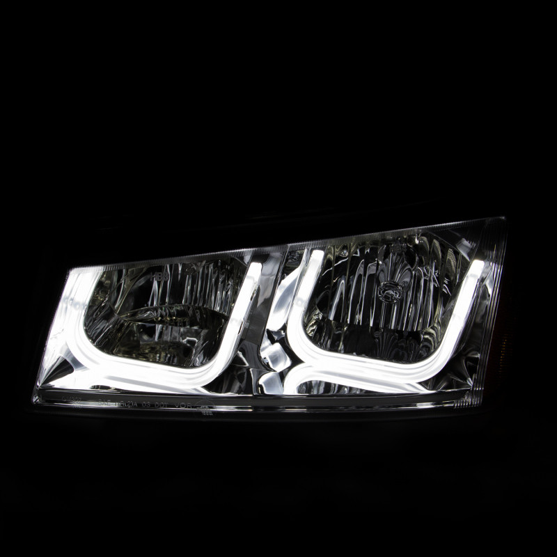 ANZO CRYSTAL HEADLIGHTS U-BAR CHROME for 03-06 SILVERADO / AVALANCHE