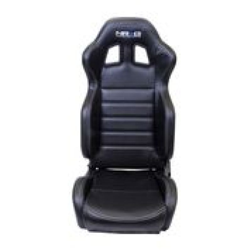 NRG Reclinable Racing Seat - Black Leather w/ Silver Stiching (Left & Right)