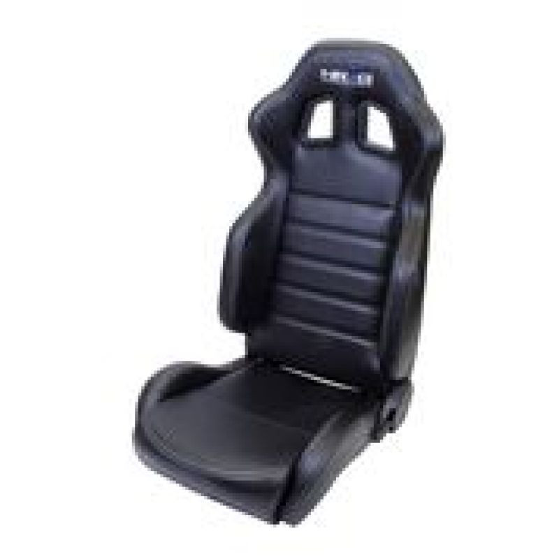 NRG Reclinable Racing Seat - Black Leather w/ Silver Stiching (Left & Right)