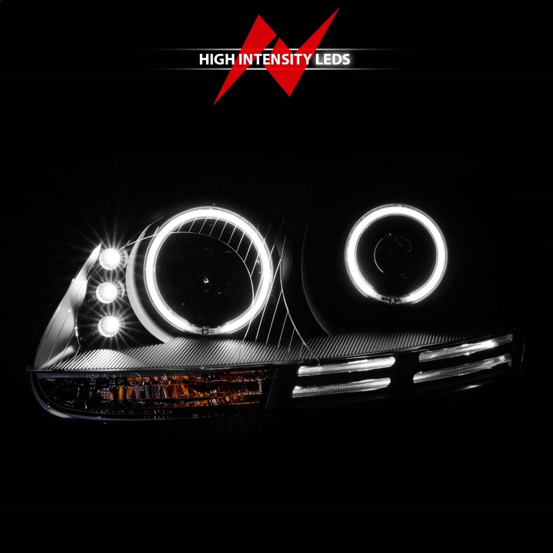 ANZO Projector Headlights w/ Halo Black (CCFL) for 2006-2009 VW Rabbit
