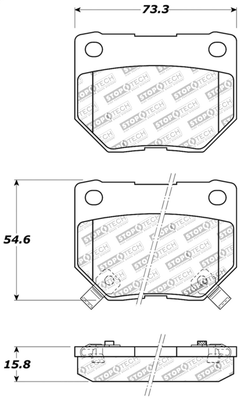 StopTech Street Performance Rear Brake Pads for 06-07 Subaru WRX - 309.04610