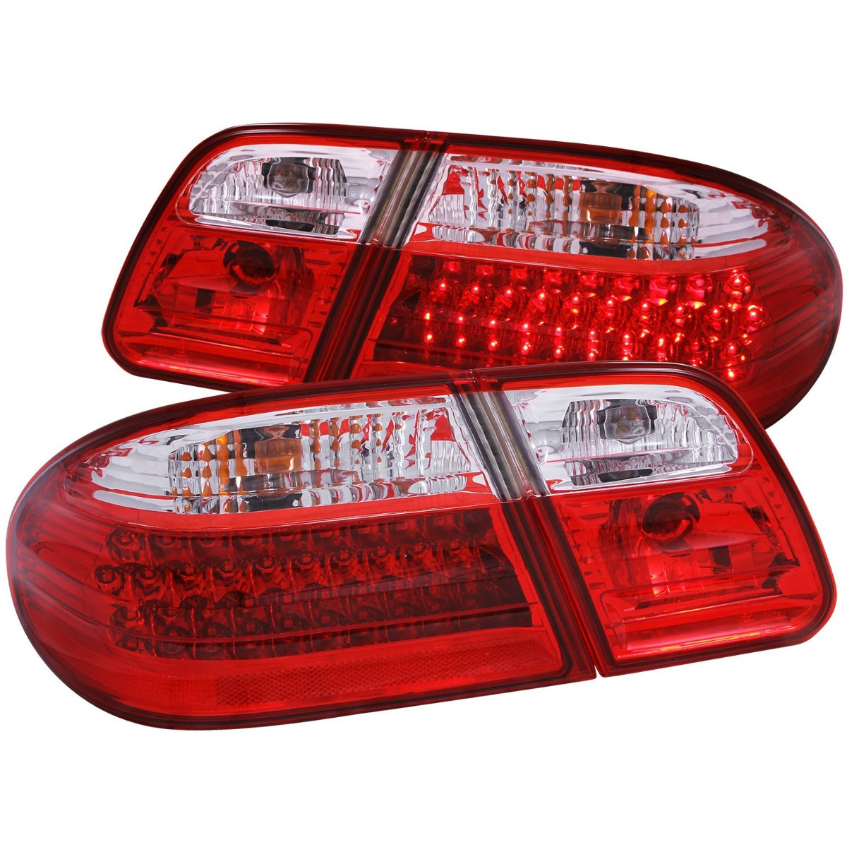 ANZO LED Taillights Red/Clear for 1996-2002 Mercedes E Class W210