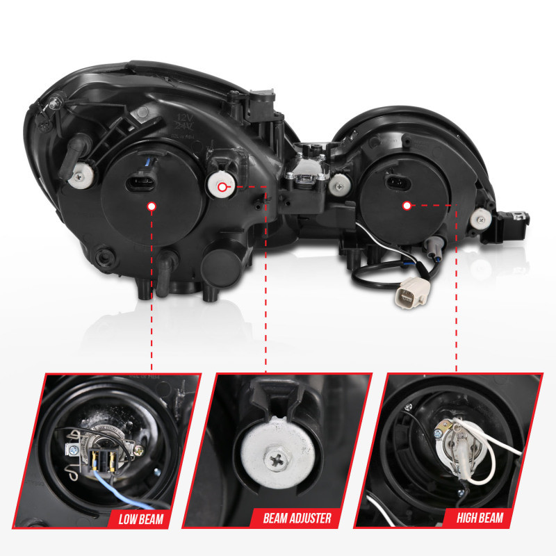 ANZO Projector Headlights w/ Halo Chrome for 1998-2005 Lexus Gs300