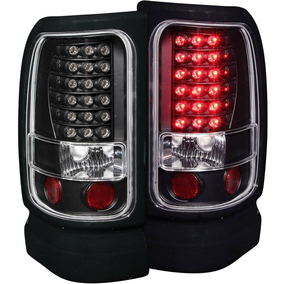 ANZO L.E.D TAIL LIGHTS BLACK for 94-01 DODGE RAM 1500/2500